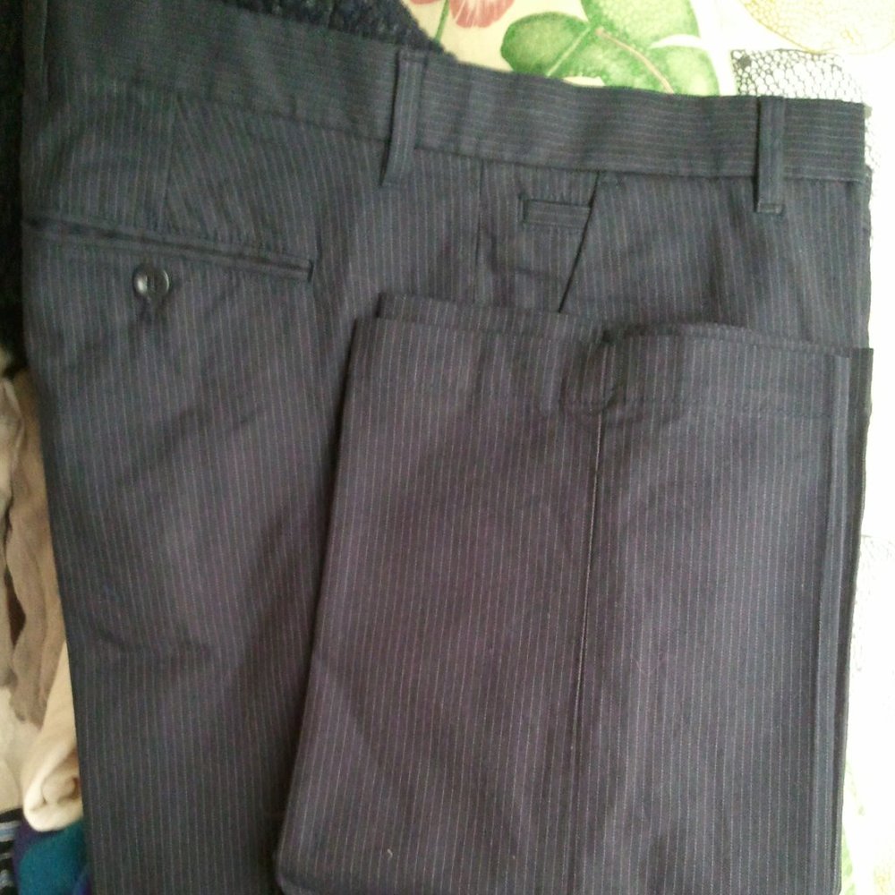 Mens Banana Republic Straight Fit Navy Pinstripe 32x32